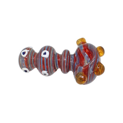 Vibrant continuous stripe pipe with deep bowl, perfect travel piece