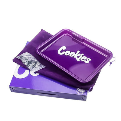 Purple acrylic single rolling tray in 6 colors quick charge USB-C port with cookies lettering