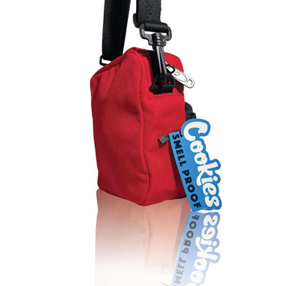 Red Smell Proof Clyde Shoulder Bag with ’Cookies’ logo and strap from Cookies Clothing