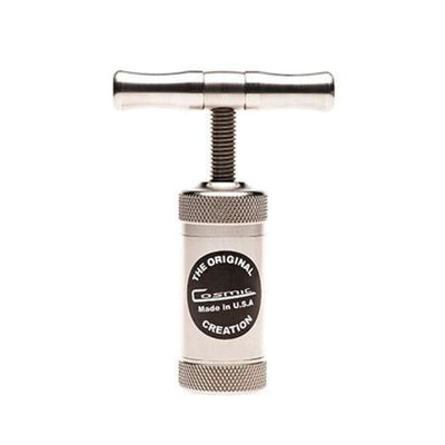 Metal T-handle cork puller with knurled grip for maximum torque action