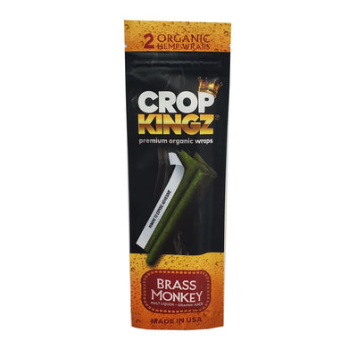 Package of Crop Kingz Premium Organic Hemp Wraps in Brass Monkey flavor - Peel & Seal