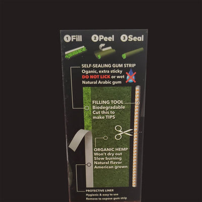 Self-sealing Organic Hemp Wraps with filling tool in Crop Kingz Premium packaging