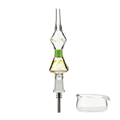 Glass hookah bowl with green band from Crown Nectar Collector Kit with Titanium Nail