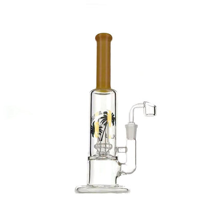 Layered Tube Design Dab Rig showcasing American Glass quality with amber neck and percolator