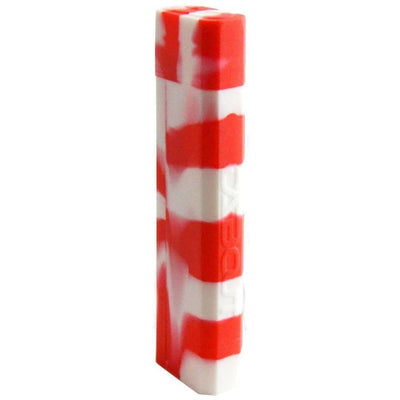 Red and white striped candy cane in Dabout Container with Glass Straw and Titanium Dabber