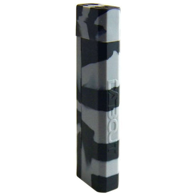 Black and gray camouflage vape device with Dabout Container, Glass Straw, and Titanium Dabber