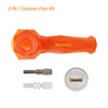 Orange Waxmaid Daimon 2-in-1 pipe and nectar collector with metal and glass accessories