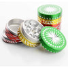 Colorful diamond cut rasta grinder with sharp precision teeth and decorative patterns