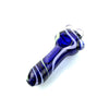 Compact Hand Pipe Spoon in Dichro Slime Color with swirling blue and white patterns