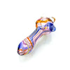 Colorful hand pipe spoon in dichro slime color with swirling patterns and bowl-shaped end