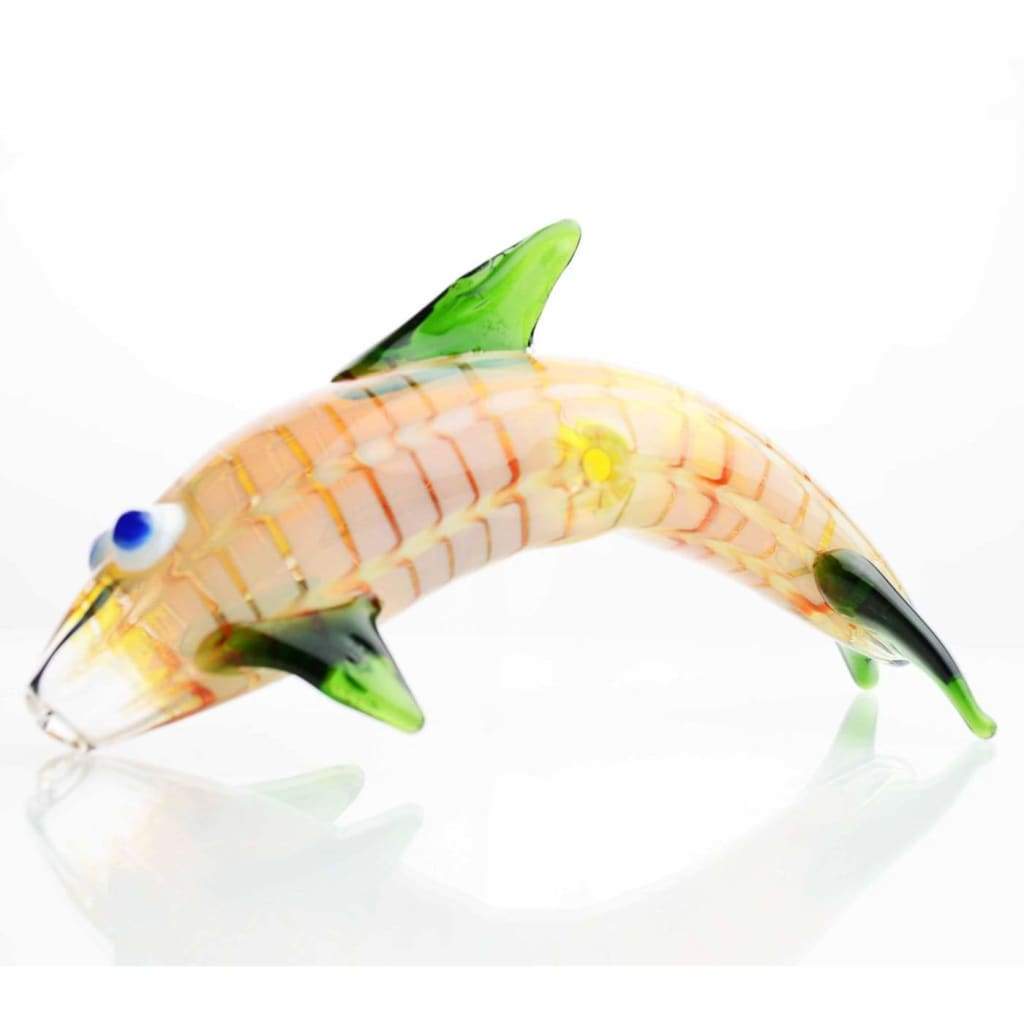 Perfect dolphin 5-inch glass pipe with personal smoking bowl, vibrant and detailed