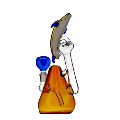 Glass recycler bong with dolphin design made from high-quality borosilicate glass