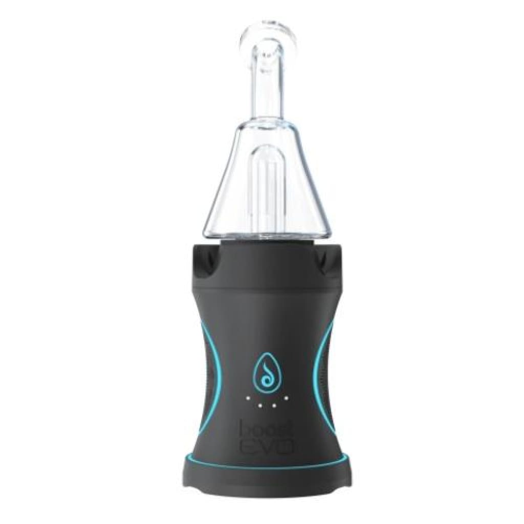 Electronic vaporizer Dr. Dabber Boost Evo with teal accents and glass top for seamless dabbing