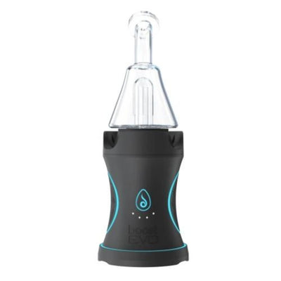 Electronic vaporizer Dr. Dabber Boost Evo with teal accents and glass top for seamless dabbing