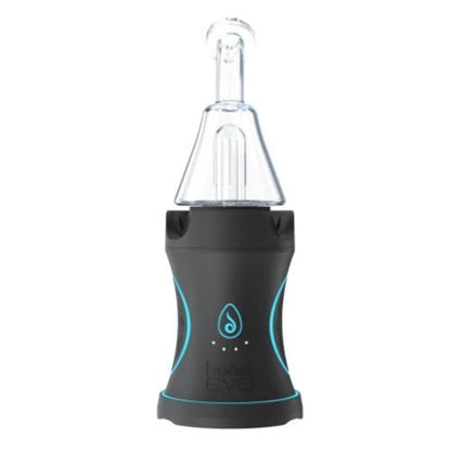 Electronic vaporizer Dr. Dabber Boost Evo with teal accents and glass top for seamless dabbing