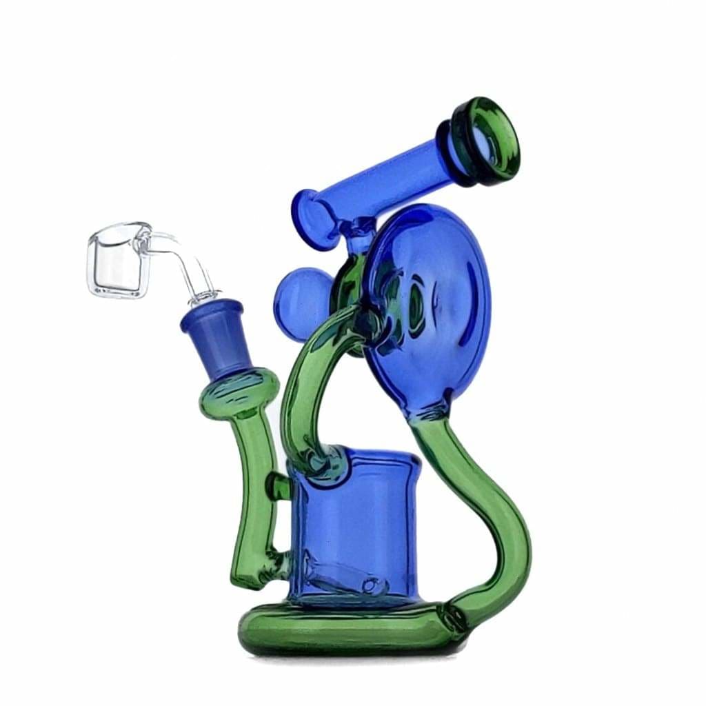 Duotone Inline Recycler - Premium Scientific Glass Rig with Curved Shapes and Multiple Chambers