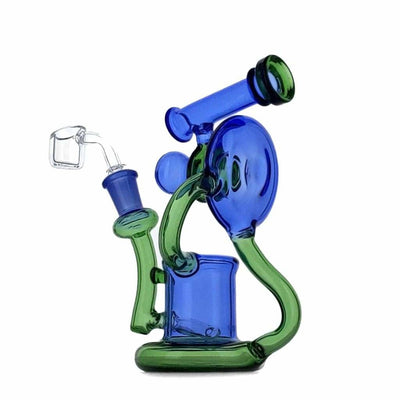 Duotone Inline Recycler - Premium Scientific Glass Rig with Curved Shapes and Multiple Chambers