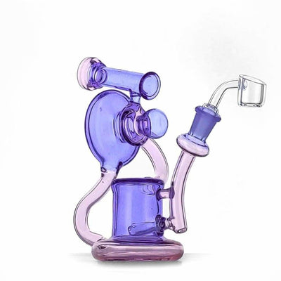 Duotone Inline Recycler in purple and pink - Premium Scientific Glass Water Pipe Rig