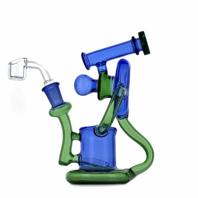 Colorful Duotone Inline Recycler - Premium Scientific Glass Rig with multiple chambers