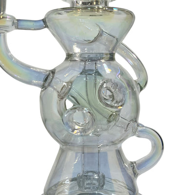 Astro Recycler Glass Water Pipe With Multiple Chambers And Bubbling Water Infusion