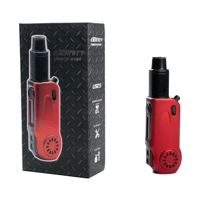 Award-winning Eternity Laser vaping device with black tank, circular vent design