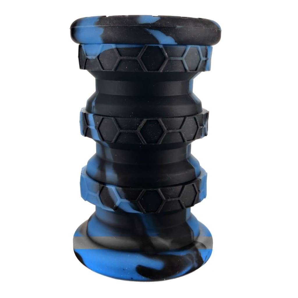 Multicolor extendable silicone jar with hexagonal patterns for smaller smoking accessories