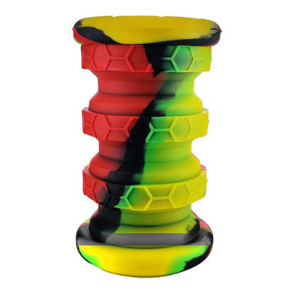 Multicolor extendable silicone jars with hexagonal patterns for smaller smoking accessories