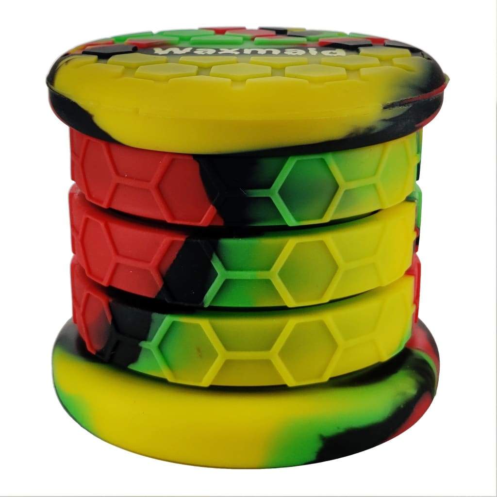Multicolor extendable silicone jars with hexagonal patterns for smaller smoking accessories