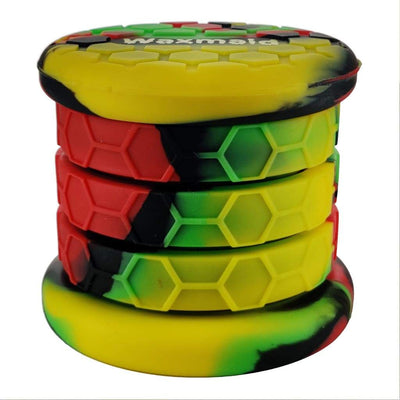 Multicolor extendable silicone jars with hexagonal patterns for smaller smoking accessories