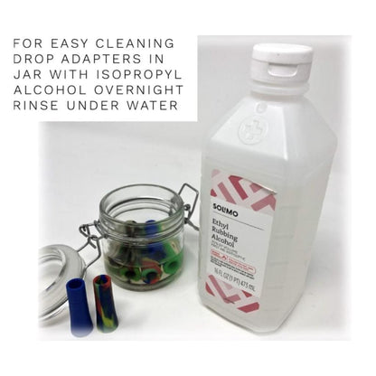 Solimo rubbing alcohol bottle for glass pipe smoking hot resin filter adapter
