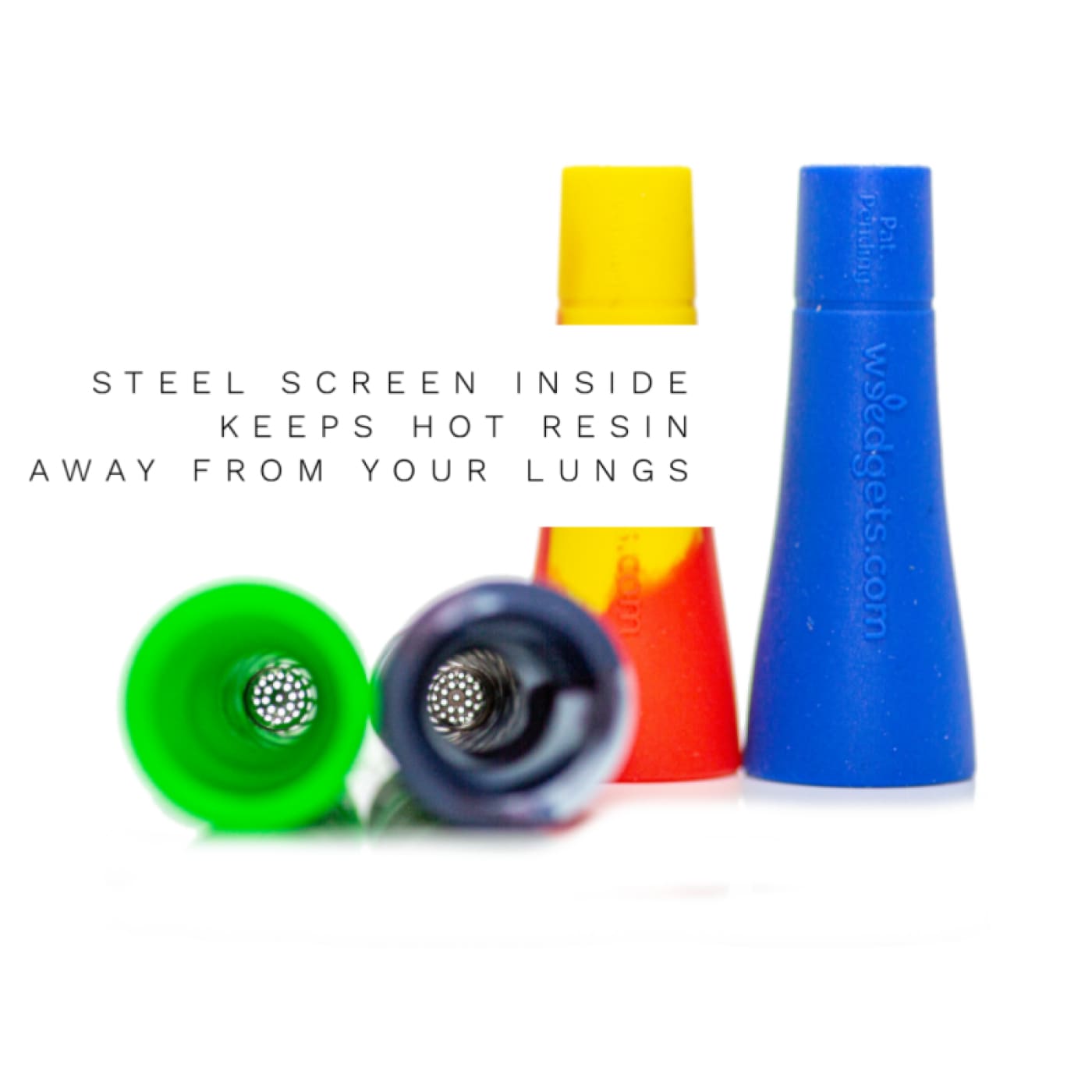 Colorful plastic mouthpieces with steel screens inside for Perfect Roach Clip and Filter Adapter