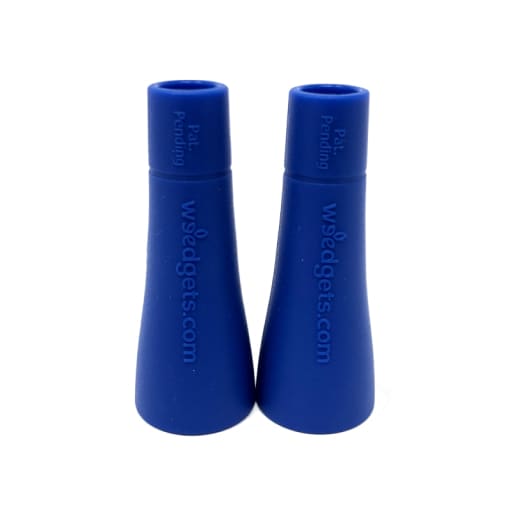 Two blue conical nozzles for Perfect Roach Clip and Filter Adapter for Weed Pipes