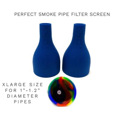 Blue silicone pipe filter screens with colorful insert for Xlarge Weed Pipes Smoke Blocker