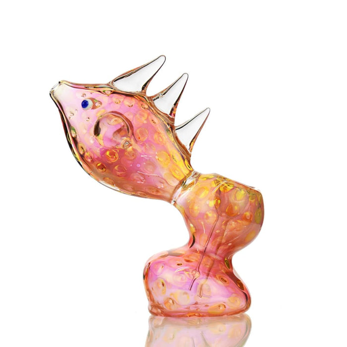 Fish Bubbler Gold Fume Glass Art On sale