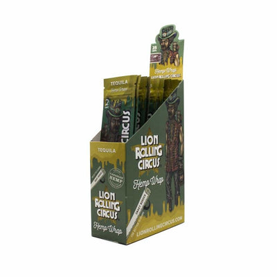 Lion Rolling Circus Hemp Wraps In Tequila Flavor Displayed In a Natural, Additive-free Box