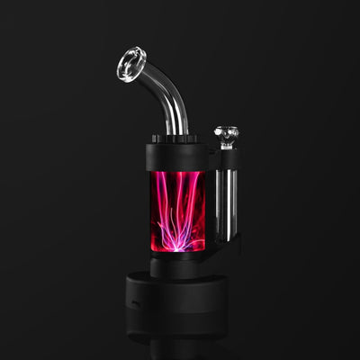 Futuristic Flux Plasma Waterpipe with glowing pink arcs and a smooth, cool hit