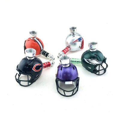 NFL team logo football helmet-shaped smoking pipes from Assorted Football Team Logo Diamond-cut Sleeve