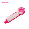 Pink and white Waxmaid Ice Spoon Pipe made of platinum cured silicone. Food safe