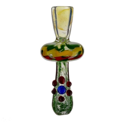 Colorful glass dab tool for gold fumed rasta glass chillum pocket pipe