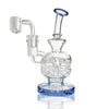 Glass Ball Recycler with 10mm Borosilicate Glass Body and Skull-Shaped Chamber, Blue Accents