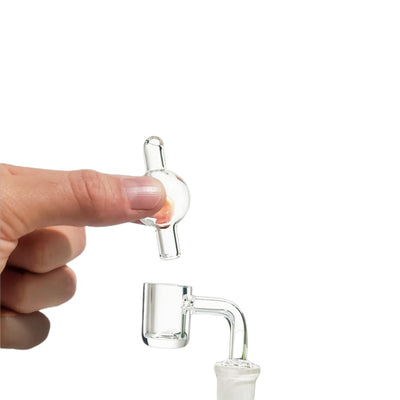 Glass dab rig and carb cap for glass water pipes and vaporizers