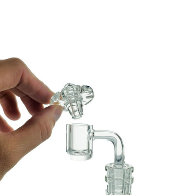 Clear glass quartz banger with carb cap from Lion Rolling Circus Dabbing Accessories