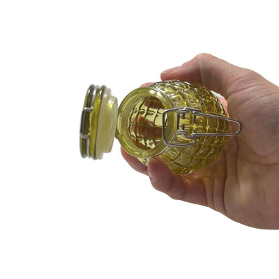 Yellow Tribal Print Mason Jar with Hinged Lid, 50ml – Create Collectible Functional Art