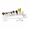 Glass slide display with colorful bowl attachments for smoking quartz bangers