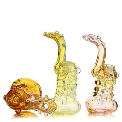 Colorful glass water pipes showcasing a Durable Glass Bubbler with Fixed Percolator Downstem