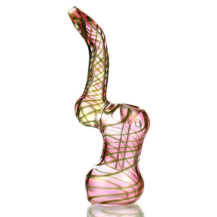 Gold Fume Glass Bubbler With Swirling Art On sale