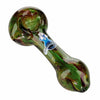 Granitized glass pipe with swirling green, brown, and blue accents - unique functional art