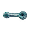 Granitized glass pipe with swirling blue and white patterns - Unique functional art