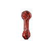 Granitized glass pipe with red swirled patterns – a unique and colorful smoking accessory