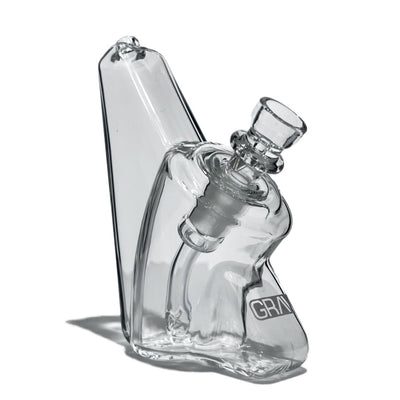 Grav Webge Bubbler with 14mm Cup Bowl and 45° Male Banger - Curved Glass Bong by GRAV